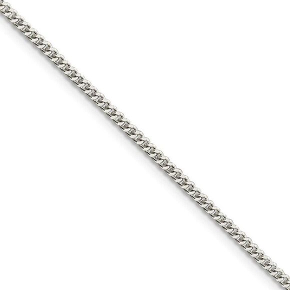 2mm Sterling Silver, Solid Curb Chain Necklace, 28 Inch - Picture 1 of 8